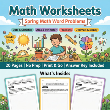 Preview of Spring Math Word Problems – Multi-Step Problems | Grade 5–6
