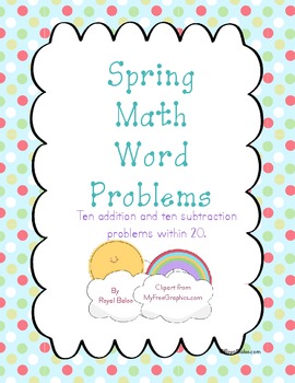 Preview of Spring Math Word Problems Within 20