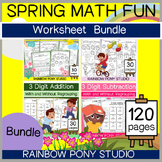 Spring Math Worksheet Bundle - 120 pages |Math & Coloing Spring