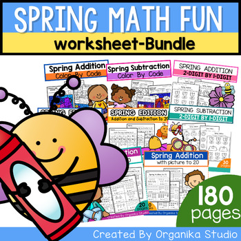 Preview of Spring Math Worksheet Bundle - 180 pages