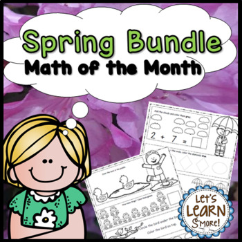 Preview of Spring Math Worksheet Bundle Daily Math with Monthly Themes 