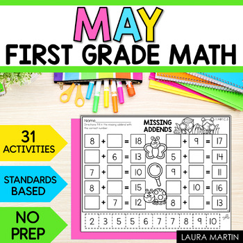 Preview of Spring Math Worksheets - 1st Grade May Math Worksheets - Math Morning Work