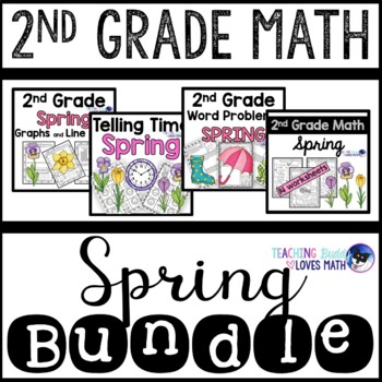 Preview of Spring Math Worksheets 2nd Grade Bundle