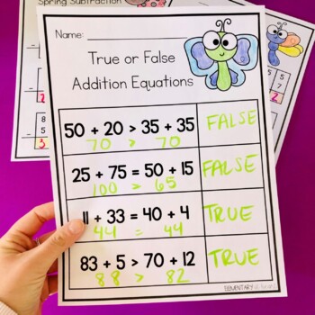 spring math worksheets addition and subtraction with and without