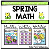 Spring | Math Worksheets | Math Activities | Math Packet | 6th 7th 8th Grade