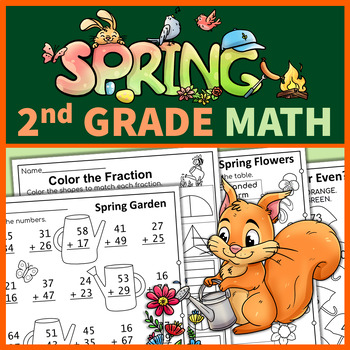 Preview of Spring Math Worksheets Second Grade No Prep Printables