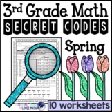 Spring Math Worksheets Secret Codes 3rd Grade