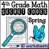 Spring Math Worksheets Secret Codes 4th Grade
