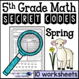 Spring Math Worksheets Secret Codes 5th Grade