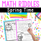 Spring Math Worksheets for 3rd & 4th Grade Riddles