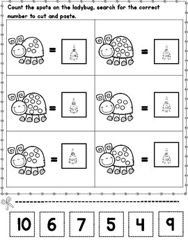 Spring Math Worksheets for Kindergarten FREEBIE by Bilingual Teacher World