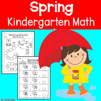 Preview of Spring Math Worksheets for Kindergarten | Spring Math Activities