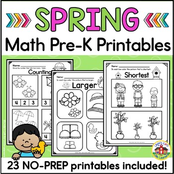 Preview of Spring Math Worksheets for Preschool