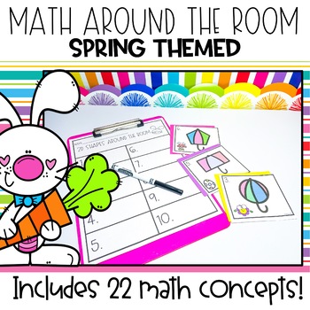 Preview of Spring Math Write the Room | First Grade | Spring Math Centers