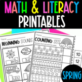Spring Math and Literacy Activities for Kindergarten | Spr