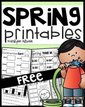Preview of Spring Math and Literacy Activity Pack [First Grade] FREEBIE!