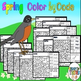 Spring Math and Literacy Color by Code