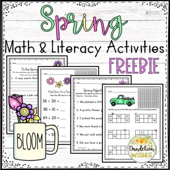 Preview of Spring Math and Literacy FREEBIE
