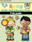 Spring Math and Literacy No Prep Printables First Grade  |