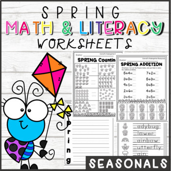 Preview of Spring Math and Reading Worksheets and Activities (Distance Learning)