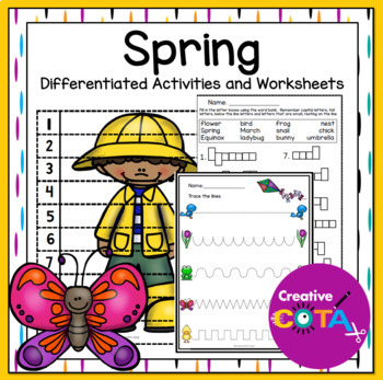 Preview of Occupational Therapy Spring Literacy Math & Writing Worksheets & Activities