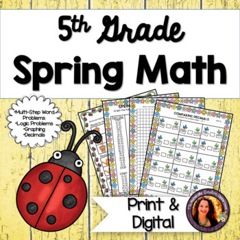 Preview of Spring Math for 5th Grade PRINT & DIGITAL