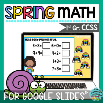 Preview of Spring Math for Google Slides™ First Grade