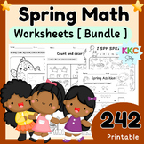 Spring Math Worksheets Bundle/Count, Addition, Subtraction