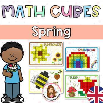 Preview of Spring Mathlink Cubes. Snap cubes. Math centers. Fine motor. March. April. May.