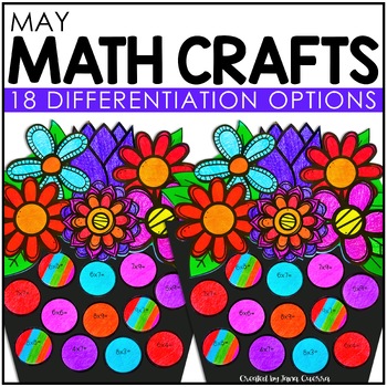 Preview of Spring Summer School Math Crafts | Flower Pot Camp Bulletin Board Activities