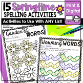 Spring Spelling Activities Any List of Words April Centers