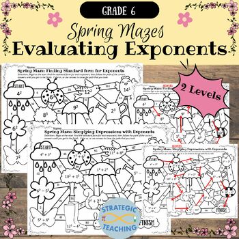 Preview of Spring Maze: Evaluating Exponents