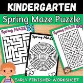 Spring Maze Puzzle: Kindergarten and Preschool Early Finis