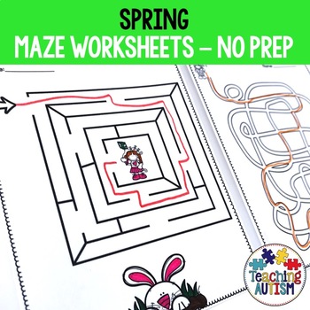 Spring Maze Worksheets by Teaching Autism | Teachers Pay Teachers