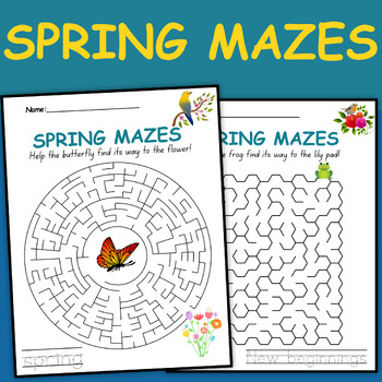 Preview of Spring Mazes Puzzles With Solution March Maze  Game Activities