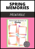 Spring Memories Printable for Bulletin Board, Keepsake, Display