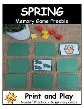 Preview of Spring Memory Game | Kindergarten | Numeracy