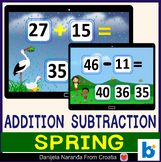 Spring Mental MATH Addition and Subtraction up to 50 Boom 