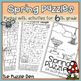 Spring Puzzles for Sixth Graders