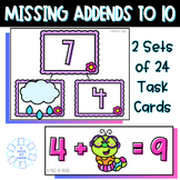 Spring Missing Addends Task Cards - Missing Addend to 10 M