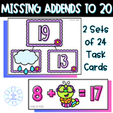 Spring Missing Addends Task Cards Sums to 20 - Missing Add