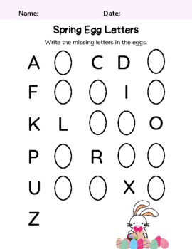 Preview of Spring Missing Letters, Uppercase, Capital Letters, A-Z, Letter Identification
