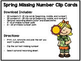 Spring Missing Number Clip Cards
