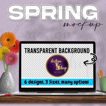 Preview of Spring Mockups Ready To Go Laptop Scenes TpT Thumbnails and Pin Size