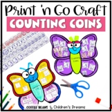 Spring Money Craft | ButterflyActivity | Counting Coins Cr