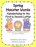 Spring Monster Words-Alphabetizing to the 1st and 2nd Letter
