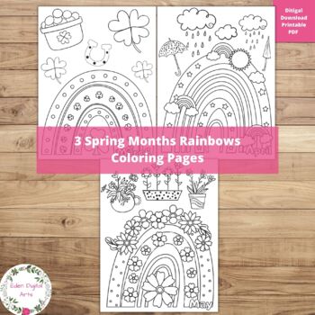 rain flowers coloring page