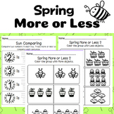 Spring More or Less Worksheets l Comparing Numbers l Kinde