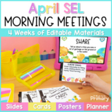 April Spring SEL Morning Meeting Slides Activities, Questi