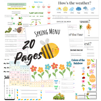 Preview of Spring Morning Menu, Independent packet For Elementary levels